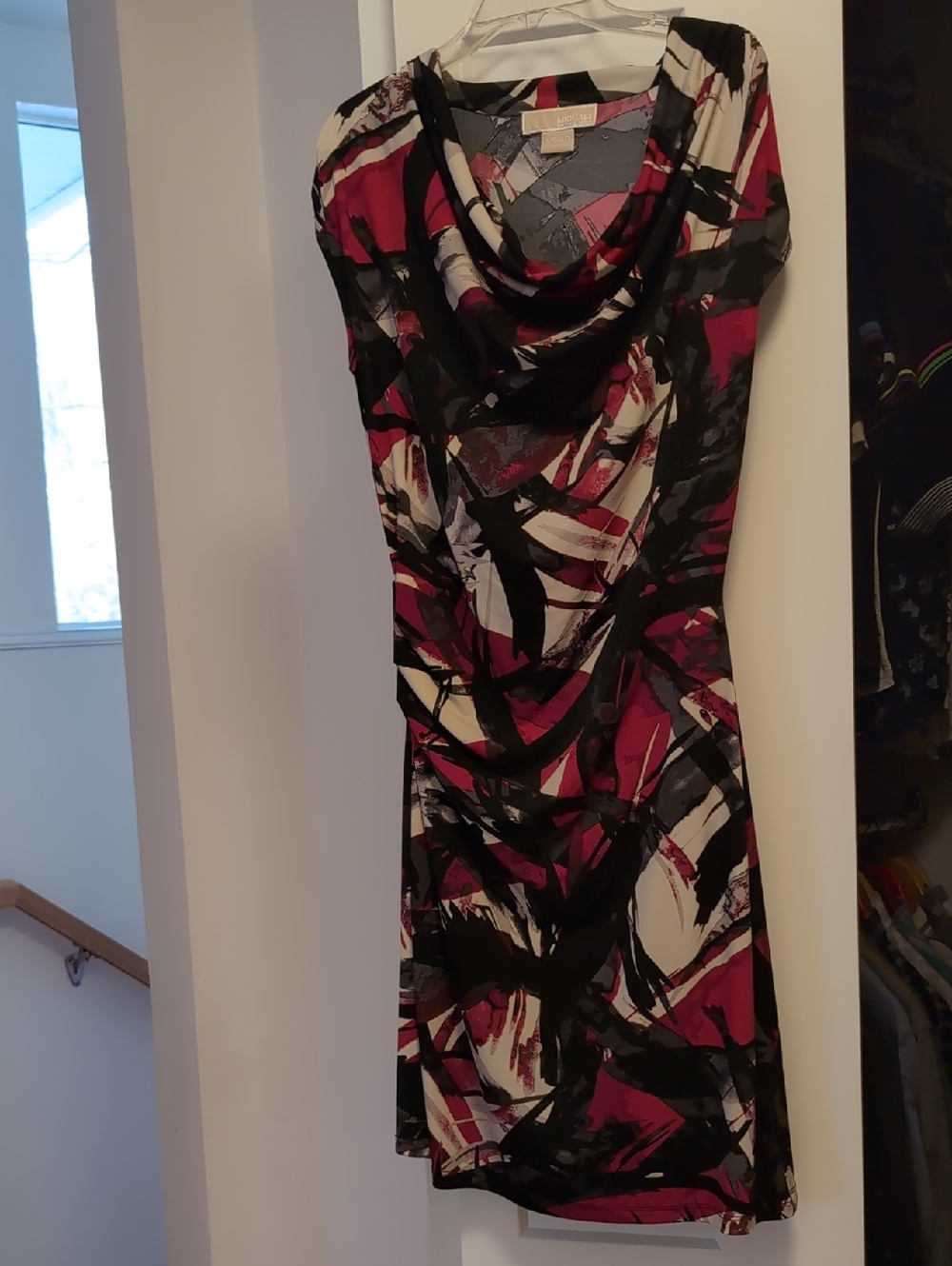 MICHAEL Michael Kors Cowl Neck Abstract Print Dress, size XS